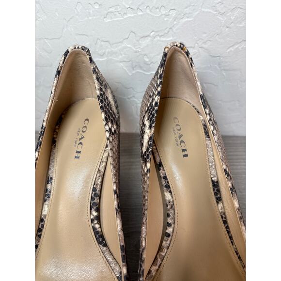 Michael Kors MK-Flex Mid Pump Shoes Womens Size 7 Snakeskin Embossed Leather - Picture 5 of 9